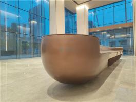 深圳萬(wàn)豐海岸科創(chuàng)中心大堂不銹鋼吧臺(tái)